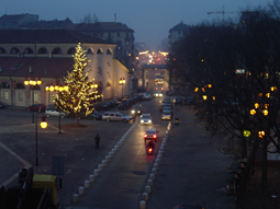 Piazza con albero di Natale